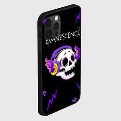 Чехол для iPhone 12 Pro Max Evanescence неоновый череп, цвет: 3D-черный — фото 2