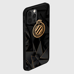 Чехол для iPhone 12 Pro Max Club Brugge golden poly, цвет: 3D-черный — фото 2