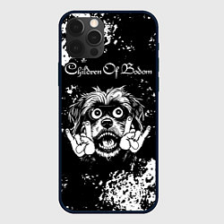 Чехол для iPhone 12 Pro Max Children of Bodom рок пес, цвет: 3D-черный