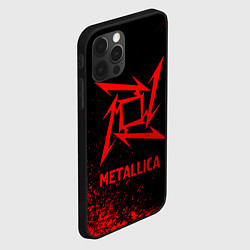 Чехол для iPhone 12 Pro Max Metallica - red gradient, цвет: 3D-черный — фото 2