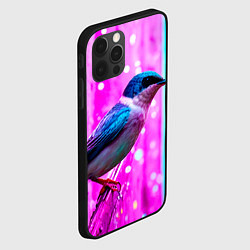 Чехол для iPhone 12 Pro Max Ласточка на фиолетовой стене, цвет: 3D-черный — фото 2