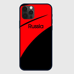 Чехол для iPhone 12 Pro Max Russia красно-чёрный, цвет: 3D-черный