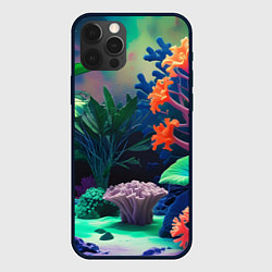 Чехол для iPhone 12 Pro Max Морское дно с кораллами, цвет: 3D-черный