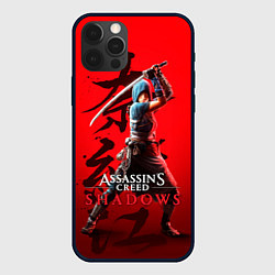 Чехол для iPhone 12 Pro Max Assassins Creed Shadows - Shinobi Naoe, цвет: 3D-черный