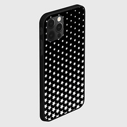 Чехол для iPhone 12 Pro Max Градиент белых звезд на черном, цвет: 3D-черный — фото 2