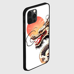 Чехол для iPhone 12 Pro Max Японский дракон и солнце, цвет: 3D-черный — фото 2