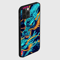 Чехол для iPhone 12 Pro Max Два неоновых дракона - ирезуми, цвет: 3D-черный — фото 2
