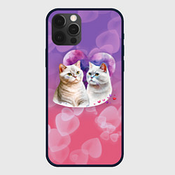 Чехол для iPhone 12 Pro Max Кошачья влюбленность, цвет: 3D-черный