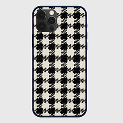 Чехол для iPhone 12 Pro Max Черно белая гусиная лапка, цвет: 3D-черный