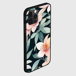 Чехол для iPhone 12 Pro Max Цветочный паттерн, цвет: 3D-черный — фото 2