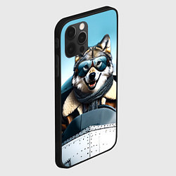 Чехол для iPhone 12 Pro Max Волк авиатор, цвет: 3D-черный — фото 2
