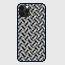 Чехол для iPhone 12 Pro Max Чёрно-белая текстура узор, цвет: 3D-черный