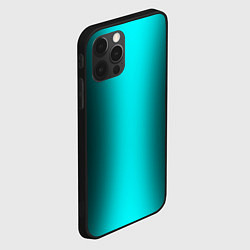 Чехол для iPhone 12 Pro Max Чёрный и неоновый голубой градиент по центру, цвет: 3D-черный — фото 2