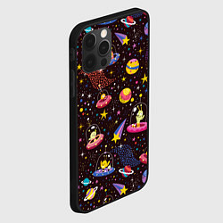 Чехол для iPhone 12 Pro Max Мультяшные космические обитатели, цвет: 3D-черный — фото 2