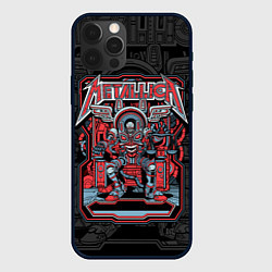 Чехол для iPhone 12 Pro Max Metallica - skeleton robot, цвет: 3D-черный