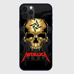 Чехол для iPhone 12 Pro Max Metallica - skull with fangs, цвет: 3D-черный