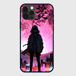 Чехол для iPhone 12 Pro Max Аниме и розовая луна, цвет: 3D-черный