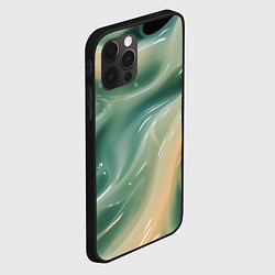 Чехол для iPhone 12 Pro Max Лазурная слизь на черном текстура, цвет: 3D-черный — фото 2