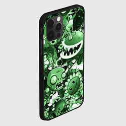 Чехол для iPhone 12 Pro Max Растения против зомби в зеленом цвете, цвет: 3D-черный — фото 2