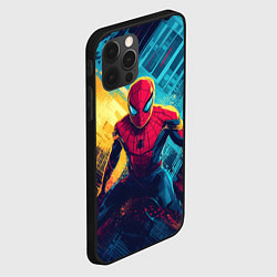 Чехол для iPhone 12 Pro Max Человек паук и краски, цвет: 3D-черный — фото 2