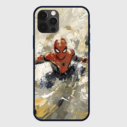 Чехол для iPhone 12 Pro Max Человек - паук маслом, цвет: 3D-черный