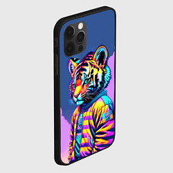 Чехол для iPhone 12 Pro Max Cool tiger cub - pop art, цвет: 3D-черный — фото 2