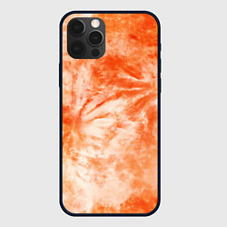 Чехол для iPhone 12 Pro Max Оранжевый тай-дай пятна, цвет: 3D-черный