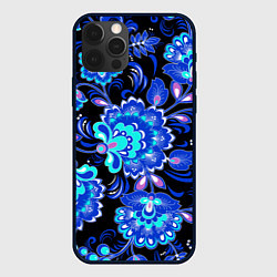 Чехол для iPhone 12 Pro Max Хохлома негатив, цвет: 3D-черный