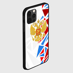 Чехол для iPhone 12 Pro Max Герб России - фрагментация цветов, цвет: 3D-черный — фото 2