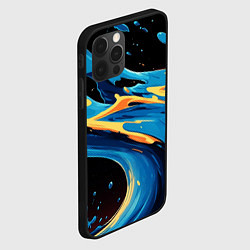 Чехол для iPhone 12 Pro Max Синяя волна из красок, цвет: 3D-черный — фото 2