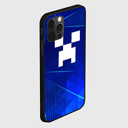 Чехол для iPhone 12 Pro Max Minecraft blue poly, цвет: 3D-черный — фото 2