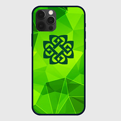 Чехол для iPhone 12 Pro Max Breaking Benjamin green poly, цвет: 3D-черный