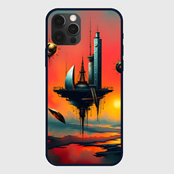 Чехол для iPhone 12 Pro Max Абстракция в стиле сюрреализма, цвет: 3D-черный