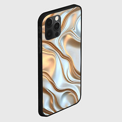 Чехол для iPhone 12 Pro Max Жидкое белое золото, цвет: 3D-черный — фото 2