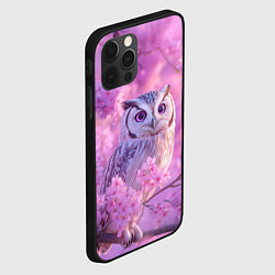 Чехол для iPhone 12 Pro Max Сова в весенних цветах, цвет: 3D-черный — фото 2