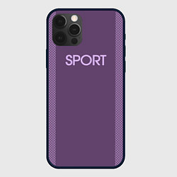Чехол для iPhone 12 Pro Max Sport фиолетовый, цвет: 3D-черный