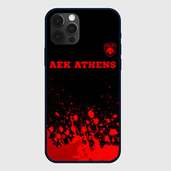 Чехол для iPhone 12 Pro Max AEK Athens - red gradient посередине, цвет: 3D-черный