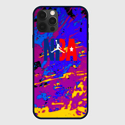 Чехол для iPhone 12 Pro Max NBA краски неон, цвет: 3D-черный