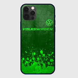 Чехол для iPhone 12 Pro Max Volkswagen - green gradient посередине, цвет: 3D-черный