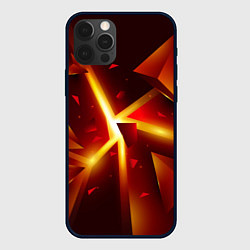 Чехол для iPhone 12 Pro Max Трехмерный взрыв неоновых плит абстракция, цвет: 3D-черный