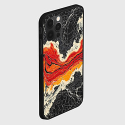 Чехол для iPhone 12 Pro Max Красно-черная потертая текстура, цвет: 3D-черный — фото 2
