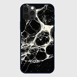 Чехол для iPhone 12 Pro Max Бело-черная потертая текстура, цвет: 3D-черный