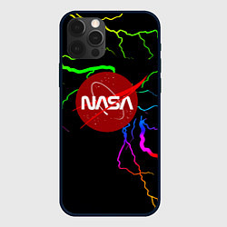 Чехол для iPhone 12 Pro Max НАСА молнии градиент, цвет: 3D-черный