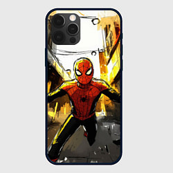 Чехол для iPhone 12 Pro Max Бегущий человек - паук, цвет: 3D-черный