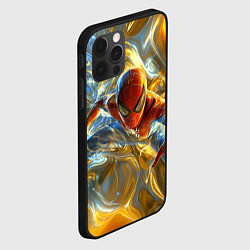 Чехол для iPhone 12 Pro Max Человек-паук пробирается сквозь слизь, цвет: 3D-черный — фото 2