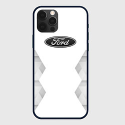 Чехол для iPhone 12 Pro Max Ford white poly, цвет: 3D-черный