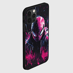 Чехол для iPhone 12 Pro Max Человек-паук и розовая краска, цвет: 3D-черный — фото 2