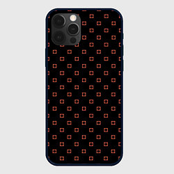 Чехол для iPhone 12 Pro Max Чёрный в персиковый квадратик паттерн, цвет: 3D-черный