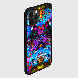 Чехол для iPhone 12 Pro Max Абстракция стекло узор, цвет: 3D-черный — фото 2