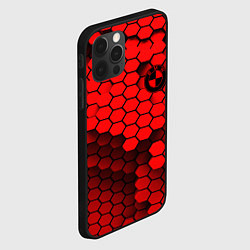 Чехол для iPhone 12 Pro Max BMW карбоновая абстракция, цвет: 3D-черный — фото 2